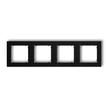 Ramka uniwersalna poczwórna kwadratowa z tworzywa Karlik seria MINI 12MR-4 kolor czarny mat