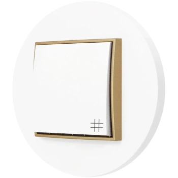 Włącznik krzyżowy z ramką okrągłą seria MINI kolor biały złoty