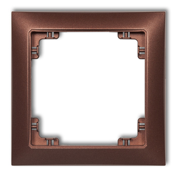Ramka uniwersalna pojedyncza z tworzywa DECO Soft Karlik seria DECO 9DRSO-1 kolor brązowy metalik