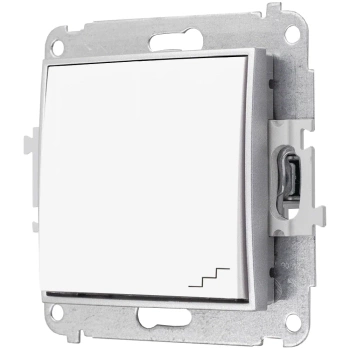 Włącznik schodowy bez ramki karlik mini kolor biały/srebrny