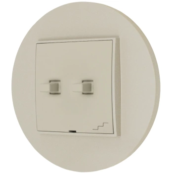 Włącznik schodowy podwójny w stylu USA ramka okrągła seria Mini kolor taupe