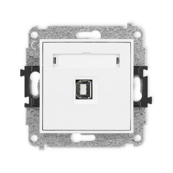 Mechanizm gniazda pojedynczego USB A-B2.0 Karlik seria ICON IGUSB-3 kolor biały