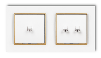 Włącznik światła pojedynczy i podwójny usa kolor biały/złoty