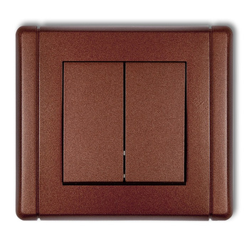 Łącznik zwierny, świecznikowy bez piktogramów, wspólne zasilanie Karlik seria FLEXI 9FWP-44.1 kolor brązowy metalik