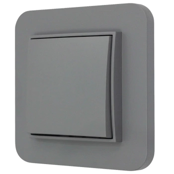 Włącznik pojedynczy z ramką zaokrągloną seria MINI kolor szary mat
