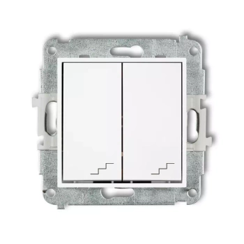 Mechanizm łącznika podwójnego schodowego Karlik seria ICON IWP-33 kolor biały