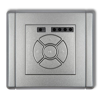 Elektroniczny sterownik roletowy przycisk centralny/dodatkowy Karlik seria FLEXI 7FSR-6 kolor srebrny metalik