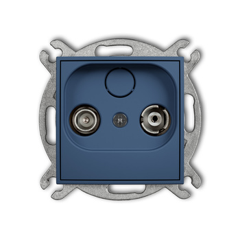 Mechanizm gniazda abonenckiego RTV końcowego w szeregu gniazd przelotowych 6dB Karlik seria MINI 64MG6K kolor navy blue