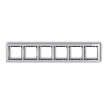 Ramka uniwersalna sześciokrotna - efekt szkła ramka: szara; spód: grafitowy Karlik seria DECO 15-11-DRS-6 kolor szary