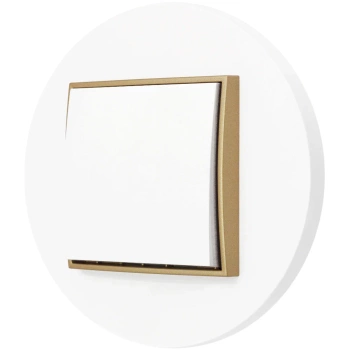 Włącznik pojedynczy z ramką okrągłą seria MINI kolor biały złoty