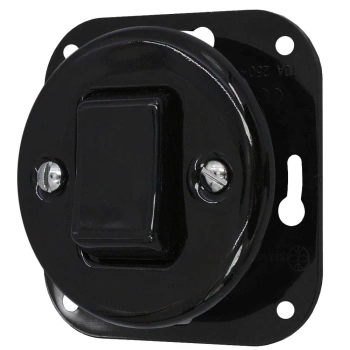 Łącznik krzyżowy 'Retro ceramic' bez ramki, 10A-250V~, czarny TG-RC-140B