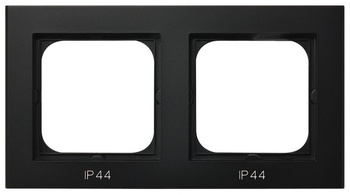 Ramka podwójna do łączników IP-44 seria SONATA kolor Czarny metalik symbol RH-2R/33