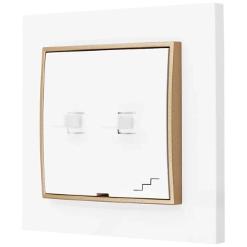 Włącznik schodowy podwójny styl usa karlik mini kolor biały/złoty