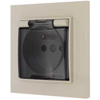 Gniazdo hermetycze z ramką prostą seria MINI kolor taupe