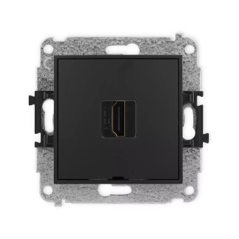 Mechanizm gniazda pojedynczego HDMI 2.0, 4K, bez pola opisowego Karlik seria ICON 12IHDMIBO-3 kolor czarny mat