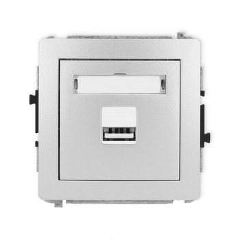 Mechanizm ładowarki USB pojedynczej USB A, 5W max., 5V, 1A Karlik seria DECO 7DCUSB-1 kolor srebrny metalik