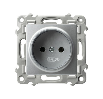 Gniazdo pojedyncze seria SZAFIR kolor Srebro symbol GP-1Z/m/18