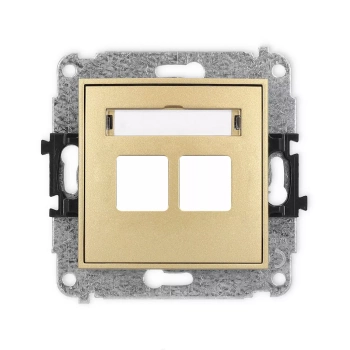 Mechanizm gniazda multimedialnego podwójnego bez modułu standard Keystone Karlik seria ICON 29IGM-2P kolor złoty
