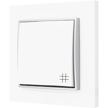Włącznik krzyżowy z ramką karlik mini kolor biały/srebrny