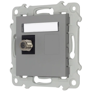 Gniazdo pojedyncze typu F GPA-1BL/m bez ramki kolor Popiel mat seria Bella