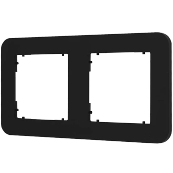 Ramka uniwersalna podwójna zaokrąglona z tworzywa Karlik seria MINI 12MRTZ-2 kolor czarny mat