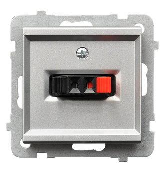 Gniazdo głośnikowe pojedyncze seria SONATA kolor Srebro mat symbol GG-1R/m/38