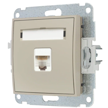 Mechanizm gniazda komputerowego pojedynczego 1xRJ45, kat. 5e, 8-stykowy Karlik seria MINI 60MGK-1 kolor taupe