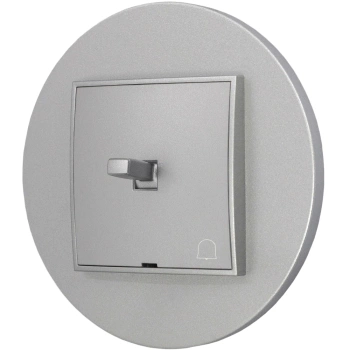 Włącznik dzwonkowy w stylu USA ramka okrągła seria Mini kolor srebrny