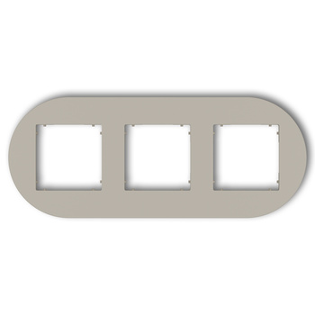 Ramka uniwersalna potrójna okrągła z tworzywa Karlik seria MINI 60MRTO-3 kolor taupe