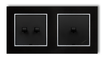 Włącznik światła podwójny i schodowy usa kolor czarny mat/srebrny