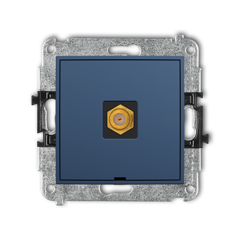 Mechanizm gniazda antenowego pojedynczego typu F SAT pozłacany, bez pola opisowego Karlik seria ICON 64IGFBO-1.1 kolor navy blue