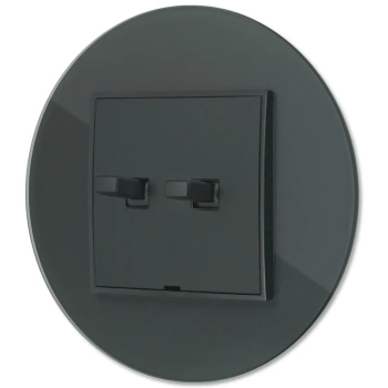 Włącznik roletowy w stylu USA ramka okrągła efekt szkła seria ICON kolor grafitowy mat