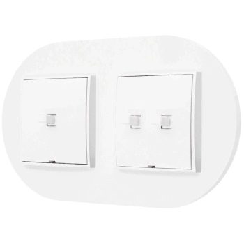 Włącznik pojedynczy i podwójny w stylu USA ramka okrągła seria Mini kolor biały mat