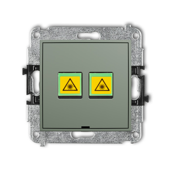 Mechanizm gniazda światłowodowego/optycznego podwójnego, bez pola opisowego Karlik seria MINI 61MGOPBO-2 kolor szałwiowy