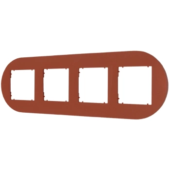 Ramka uniwersalna poczwórna okrągła z tworzywa Karlik seria MINI 63MRTO-4 kolor terakota