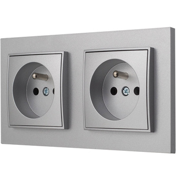 Dwa gniazda pojedyncze karlik mini kolor srebrny 4