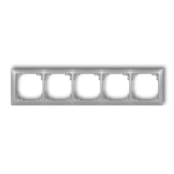 Ramka uniwersalna pięciokrotna z tworzywa DECO Soft Karlik seria DECO 7DRSO-5 kolor srebrny metalik