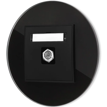 Gniazdo antenowe 1x z ramką okrągłą efekt szkła seria ICON kolor czarny