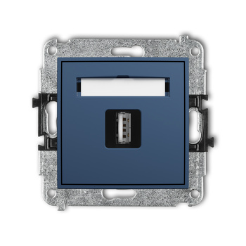 Mechanizm gniazda pojedynczego USB A-A 2.0 Karlik seria ICON 64IGUSB-1 kolor navy blue