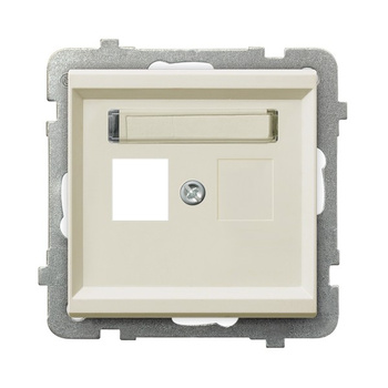 Obudowa gniazda pojedynczego typu Keystone prosta seria SONATA kolor Ecru symbol GPK-1R/p/27