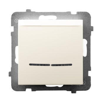 Łącznik hotelowy z podświetleniem pomarańczowym seria ARIA kolor Ecru symbol ŁP-15US/m/27