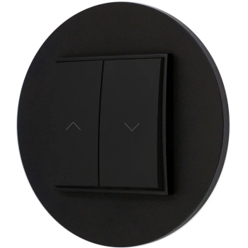 Włącznik roletowy zwierny z ramką okrągłą seria MINI kolor czarny mat