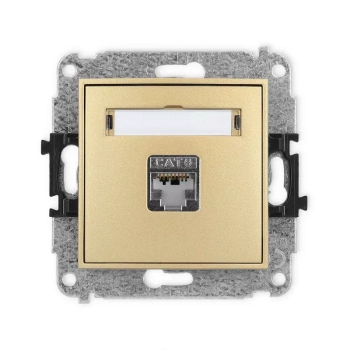 Mechanizm gniazda komputerowego pojedynczego 1xRJ45, kat. 5e, ekranowany, 8-stykowy Karlik seria MINI 29MGK-1e kolor złoty