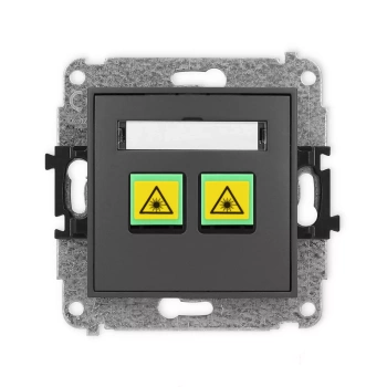 Mechanizm gniazda światłowodowego/optycznego podwójnego Karlik seria ICON 28IGOP-2 kolor grafitowy mat