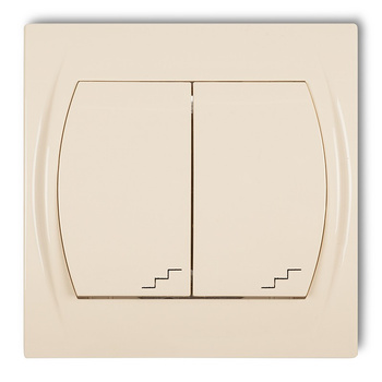 Łącznik podwójny schodowy Karlik seria LOGO 1LWP-33 kolor beżowy