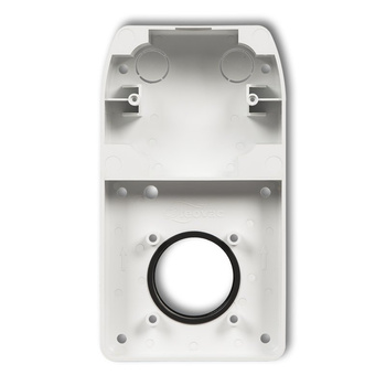 Puszka montażowa podwójna do gniazda ssącego odkurzacza centralnego z gniazdem pojedynczym z uziemieniem DECOvac Karlik seria DECO DPV-2 kolor biały