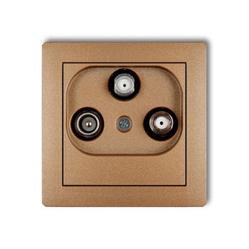 Mechanizm gniazda abonenckiego RTV-SAT końcowego 1,5dB Karlik seria DECO 8DGS kolor złoty metalik