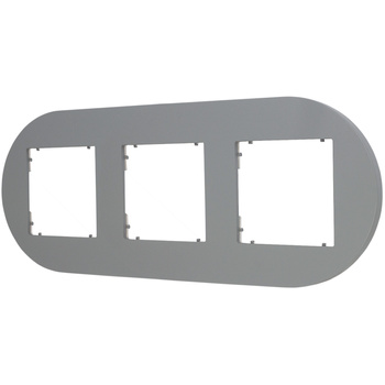 Ramka uniwersalna potrójna okrągła z tworzywa Karlik seria MINI 27MRTO-3 kolor szary mat