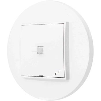 Włącznik schodowy w stylu USA ramka okrągła seria Mini kolor biały mat