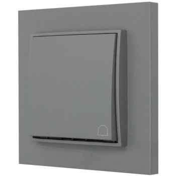 Włącznik dzwonkowy z ramką prostą seria MINI kolor szary mat